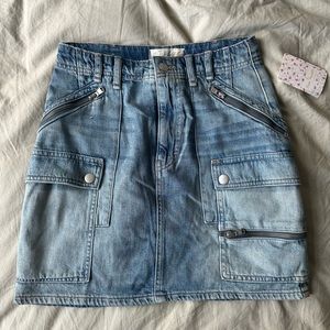 Free People Denim Cargo Skirt